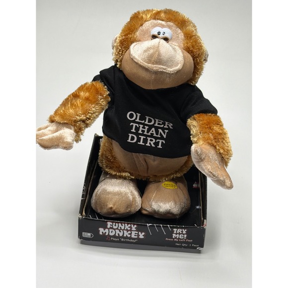 Spencer Gifts Other - Spencer's Funky Monkey Older Than Dirt Dancing Singing Birthday Plush Toy 1968